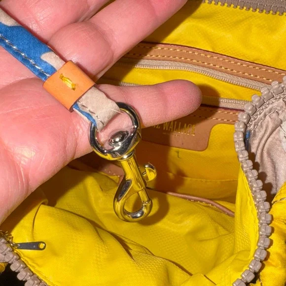 MZ Wallace Quilted Backpack - Yellow, Blue, and Tan camouflage, rare - Picture 11 of 16